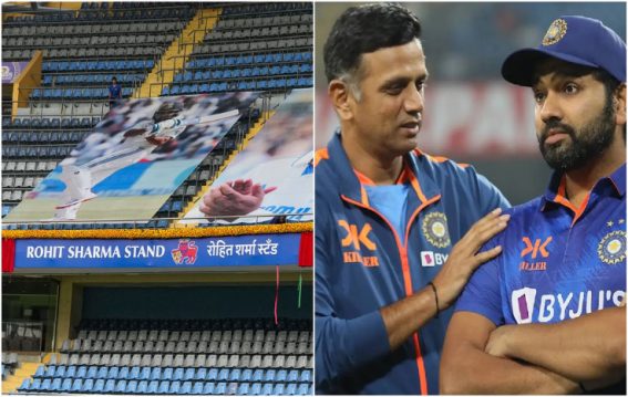 Rahul Dravid Hails Rohit Sharma as Wankhede Stand Named in His Honour