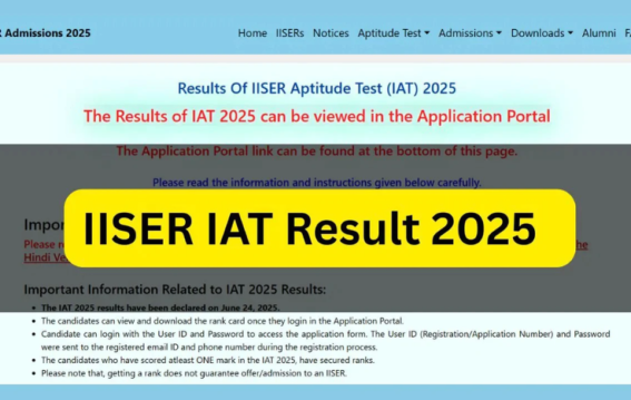 IISER Aptitude Test 2025 Results Declared