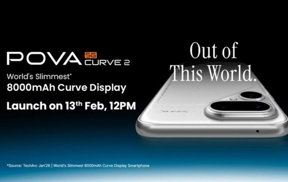 Tecno Pova Curve 2 Debuts in India with 8,000mAh Battery, Curved AMOLED Display at ₹27,999