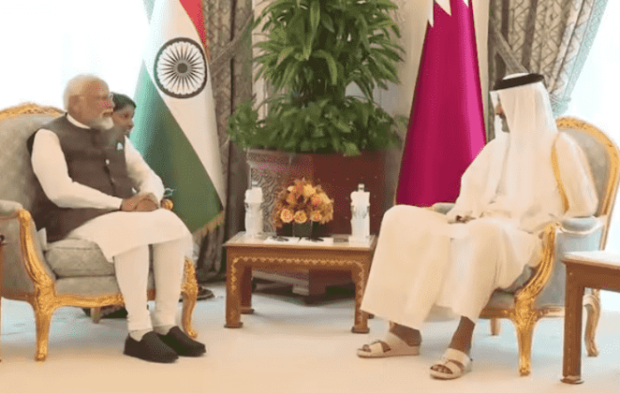 PM Modi Meets Qatar's Emir Following Release of Indian Navy Veterans