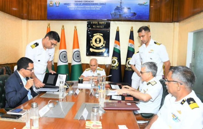Indian Coast Guard Signs MoU for Indigenous Marine Grade Steel